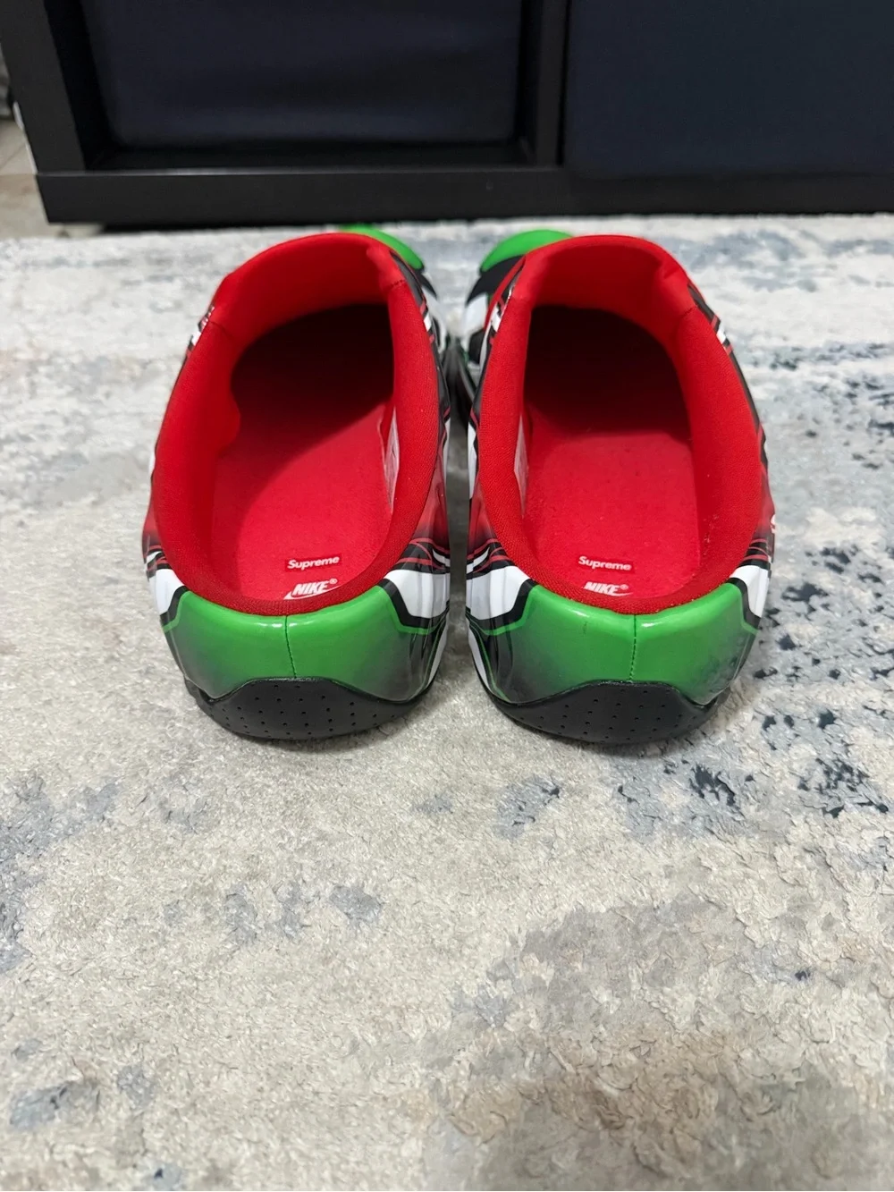 Supreme Drudi Performance Red Green Black Graphic Nike Clogposite